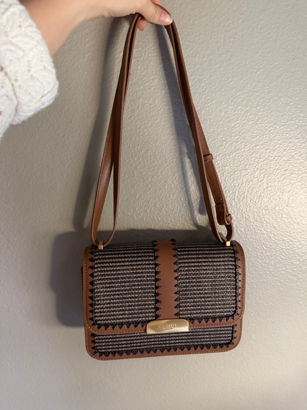 Ted Baker Brown Woven-Trim Crossbody Bag/Shoulder bag